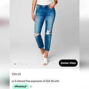 NWT BLANK NYC SIZE 28 Ludlow cropped girlfriend jeans